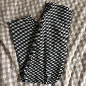 Elastic Waist Black and White Gingham Pants